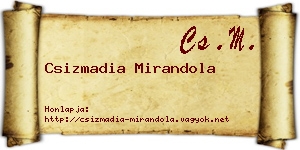 Csizmadia Mirandola névjegykártya